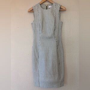 Calvin Klein Black White Geometric Pencil Dress Size 4